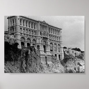Póster Museo Oceanográfico de Mónaco vintage