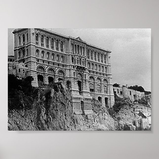Póster Museo Oceanográfico de Mónaco vintage (Frente)