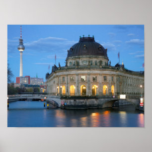 Póster Museo presagiado y Fernsehturm en Berlín