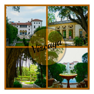 Póster Museo Vizcaya y Jardín Botánico Miami Florida