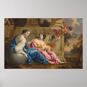 Póster Muses Urania y Calliope - Bella Artes Simon Vouet