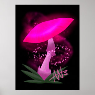 Póster Mushongo rosa brillante