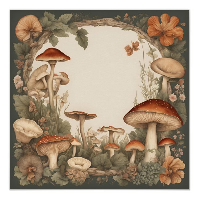 Póster Mushroom Cottagecore (Anverso)