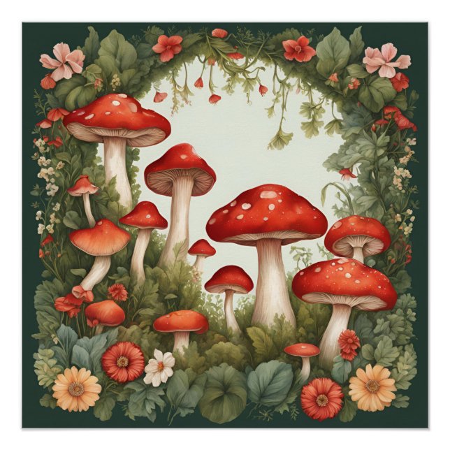 Póster Mushroom Cottagecore (Anverso)