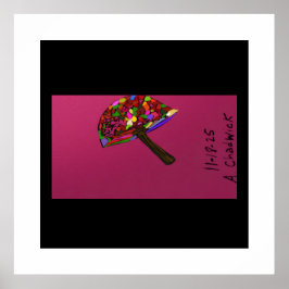 Póster Mushroom Face Character Art Poster