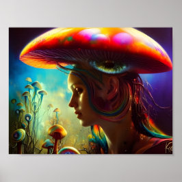 Póster Mushroom Fantasies AI Generated Art