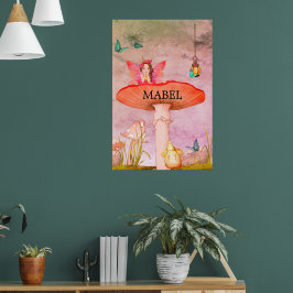 Póster Mushroom Fantasy Nursera de hadas