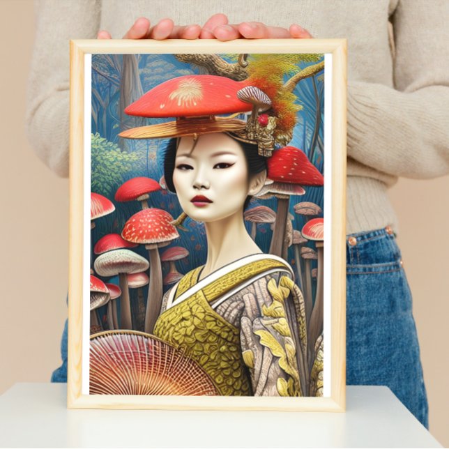 Póster Mushroom Geisha Surreal Fantasy Art (Subido por el creador)