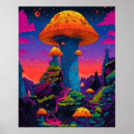 Póster Mushroom Town