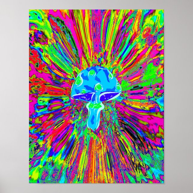 Póster Mushroom Tye Dye Neon (Frente)