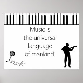 Póster Music is the universal language of mankind quote