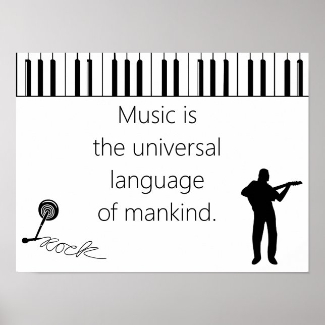 Póster Music is the universal language of mankind quote (Frente)