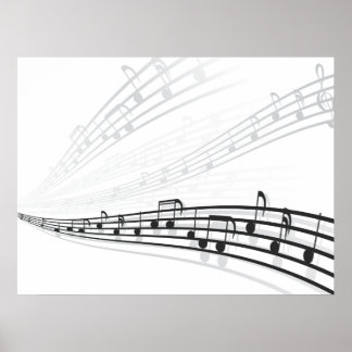 Póster music notes