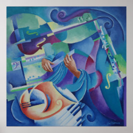 Póster Music Painting - Square in Blue Minor