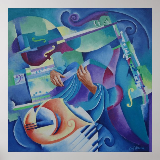 Póster Music Painting - Square in Blue Minor (Frente)