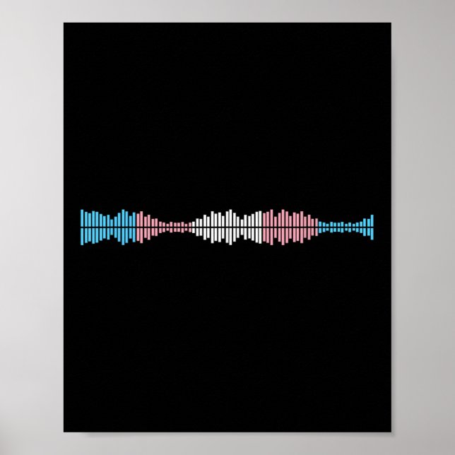 Póster Music Waves Subtle Trans Pride Flag Transgender Ri (Frente)