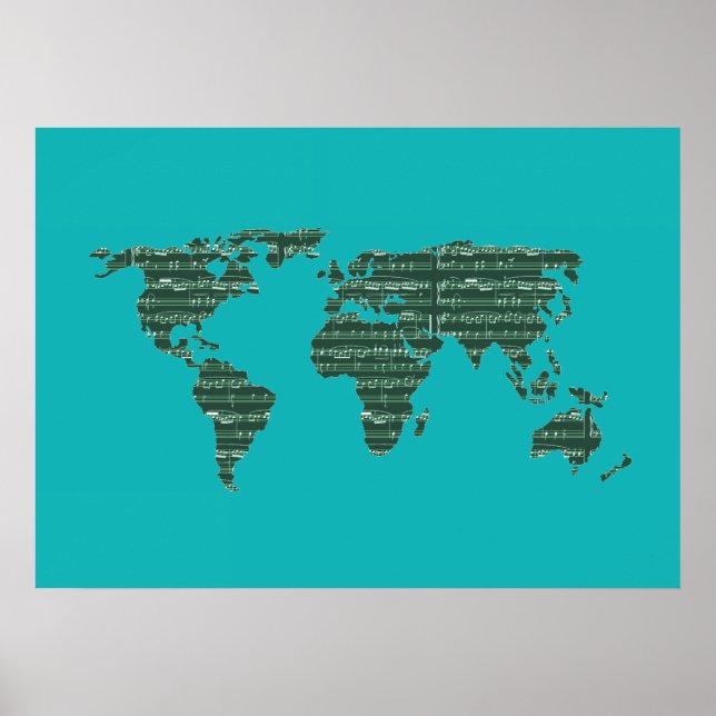Póster música al mundo ~ mapas (Frente)
