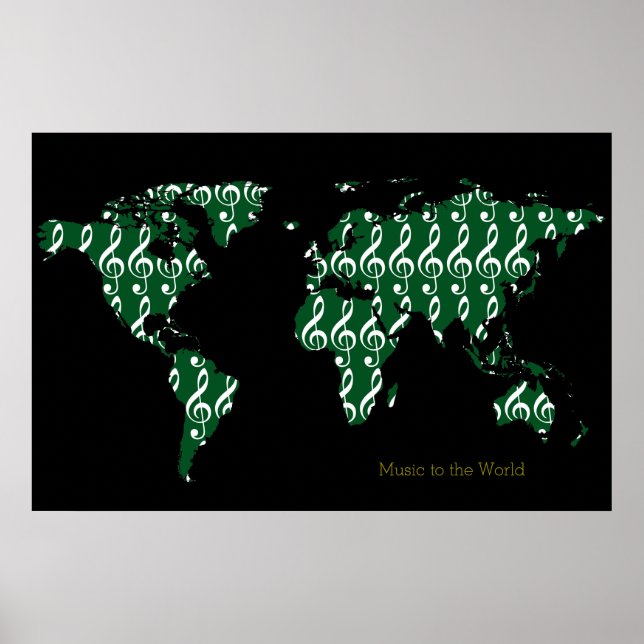 Póster música alrededor del mundo, mapa (Frente)