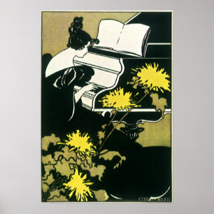 Póster Música antigua, Miss Traumerei tocando el piano, R