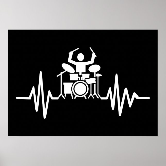 Póster Música Art Drummer Heartbeat (Frente)