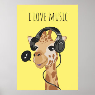 Póster Música Art I Love Music