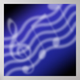 Póster Música azul