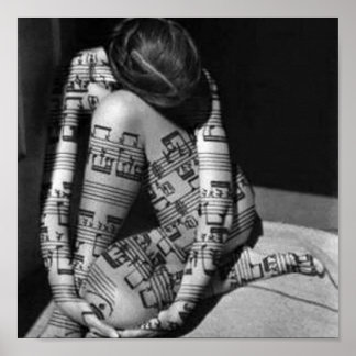 Póster Música, blanco y negro