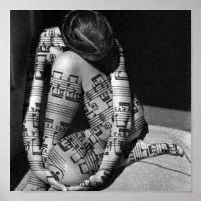 Póster Música, blanco y negro (Frente)