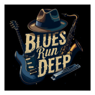 Póster Música Blues Estética Retro Jazz Vintage