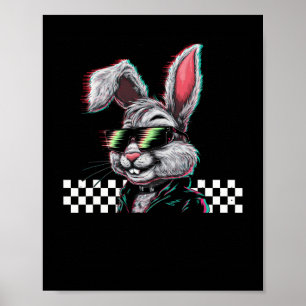 Póster Música Bunny Trippy Vaporwave Pascua Techno Rave E