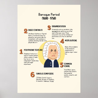Póster Música clásica en Poster barroco de época