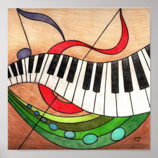 Póster Música colorida