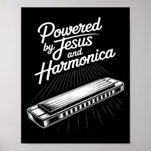 Póster Música Cristiana Impulsada Por Jesús Y Armónica