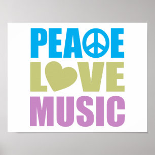 Póster Música de amor de paz