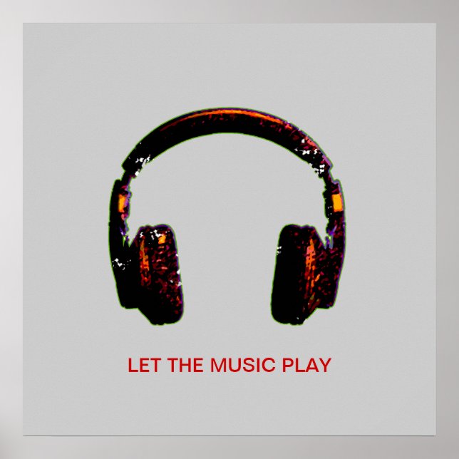 Póster música de audífonos dj para paredes (Frente)