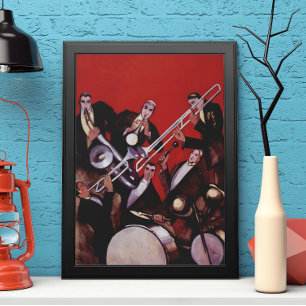 Póster Música de época, Banda De Jazz Musical De Estilo A