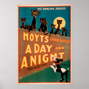 Póster Música de gatos y perros "Un día y una noche"