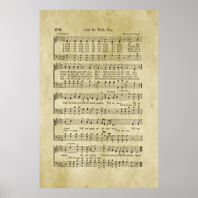 Póster Música de Himno Evangélico Dios Esté Contigo (Frente)