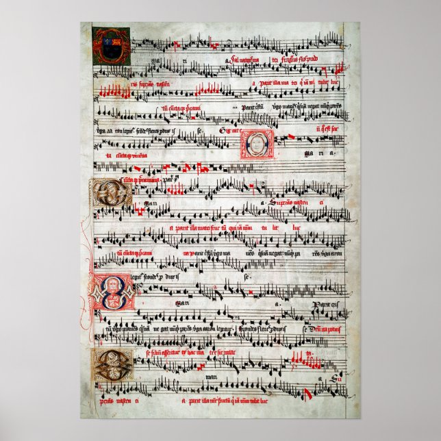 Póster MÚSICA DE HOJA ILUMINADA c. 1490 (Frente)