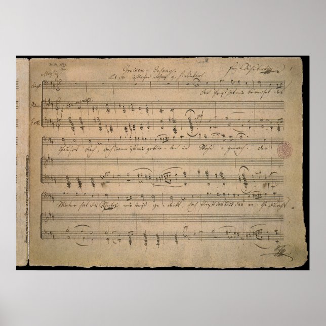 Póster Música de hojas antiguas, canción del anciano, 182 (Frente)