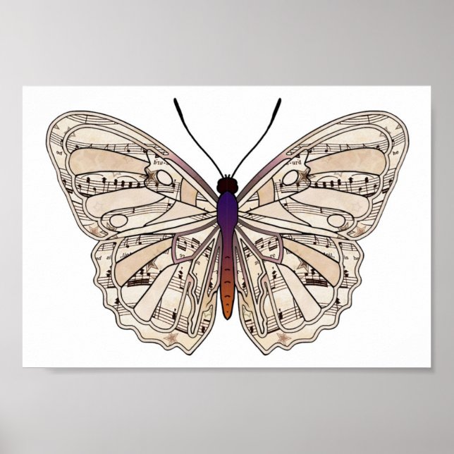 Póster Música de hojas de cosecha - Poster mariposa (Frente)