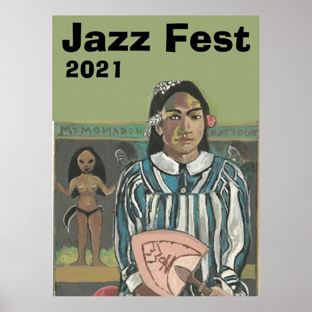 Póster Música de jazz tras Poster de Gauguin (Frente)
