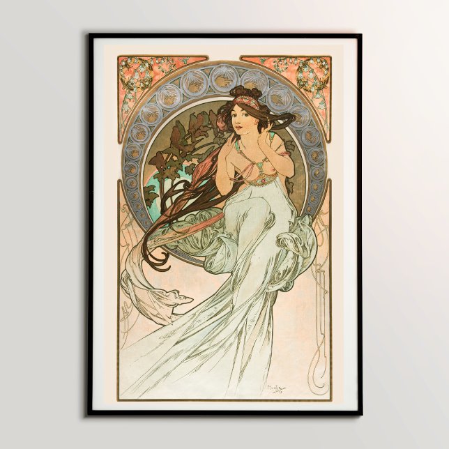 Póster Música de Les Arts (1898) de Alphonse Mucha (Enchanting Melodies: Music from Les Arts (1898) by Alphonse Mucha - Immersive Art for Music Lovers)