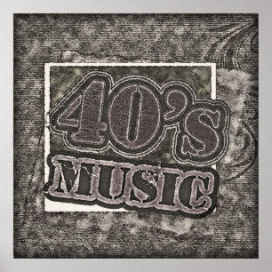 Póster Música de los años 40 del vintage - poster