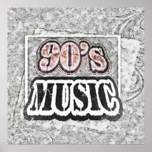 Póster Música de los años 90 del vintage - poster