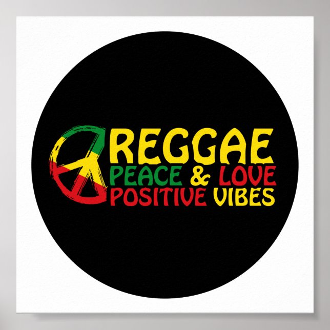 Póster Música de reggae con citas positivas (Frente)