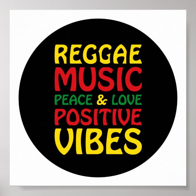 Póster Música de reggae con dichos positivos (Frente)