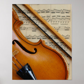 Póster Música de violín y chapa