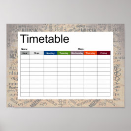 Póster Música en diferentes idiomas