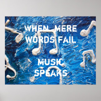 Póster Música en Poster azul